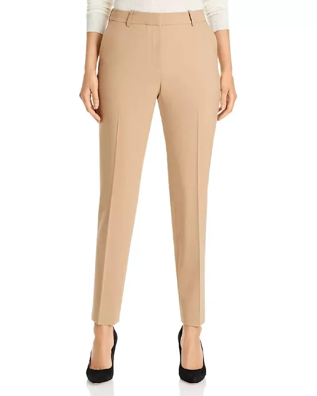 Slim fit dress pants for sleek outfits -Clinton Ankle Pant In Cammello Melange