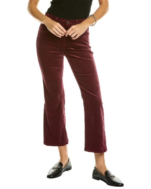 Olive green pants for outdoor looks -Current/Elliott The Boulevard Claret Velvet Bootcut Jean