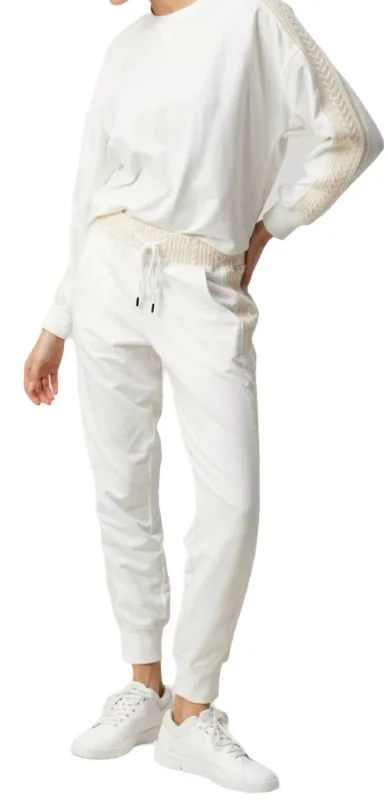 Tailored office pants for professional attire -Davina Jogger Pants In Coconut Milk