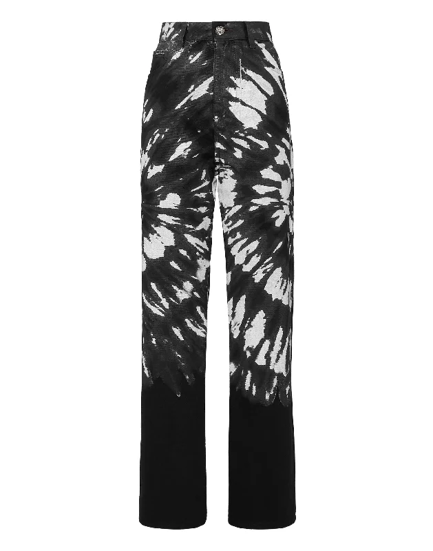 Formal dress pants for business events -Denim Super Loose Fit Tie dye