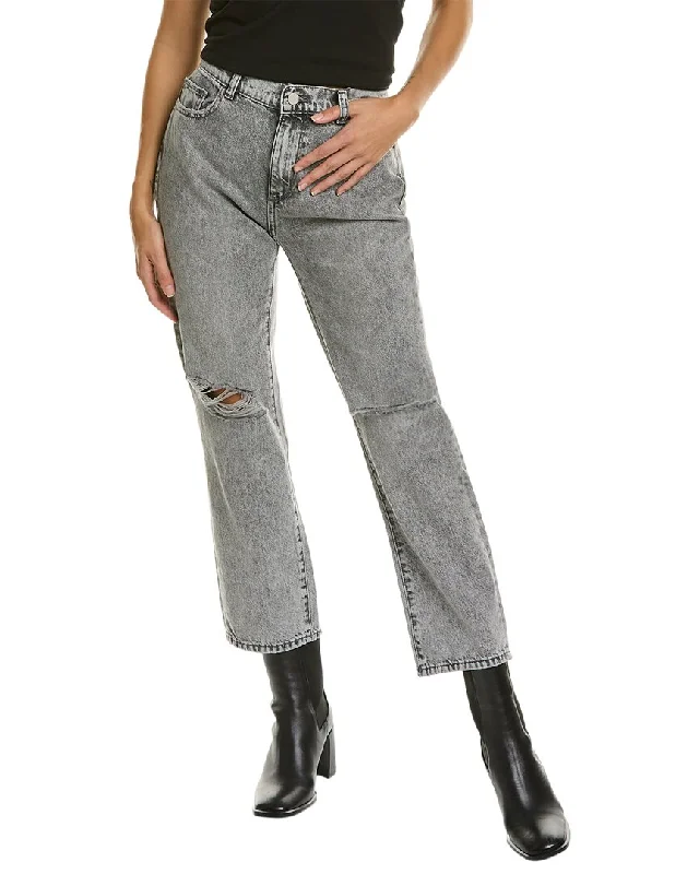 Slim jogger pants for casual outings -DL1961 Patti High-Rise Vintage Chalk Distressed Ankle Straight Jean