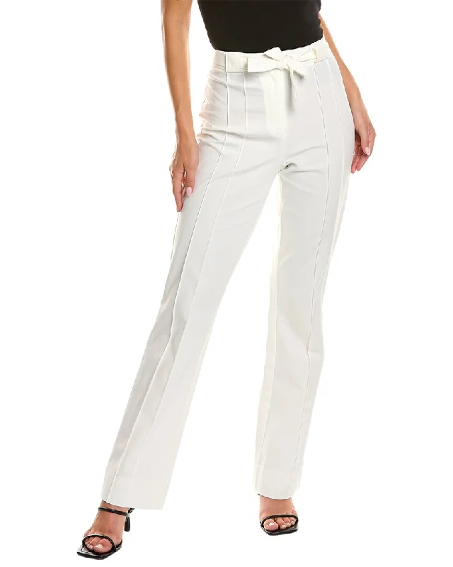 Vintage pants for retro chic looks -Donna Karan Luxe Tech Belted Seam Pant