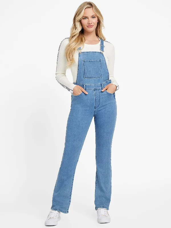 Light cotton pants for travel comfort -Eco Penelope Bootcut Overalls