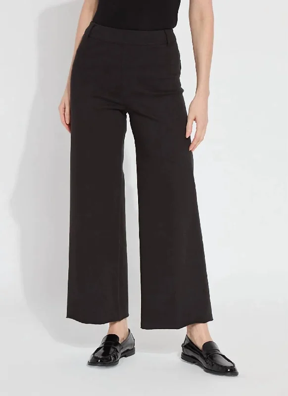 Chino pants for versatile daily wear -Erin Hi Waist Wide Leg Denim Pants In Midtown Black