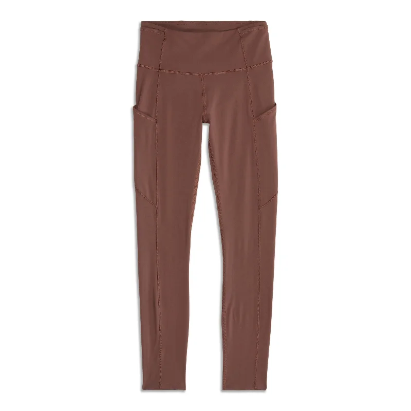 Warm fleece-lined pants for winter outings -Fast And Free High Rise Legging - Resale