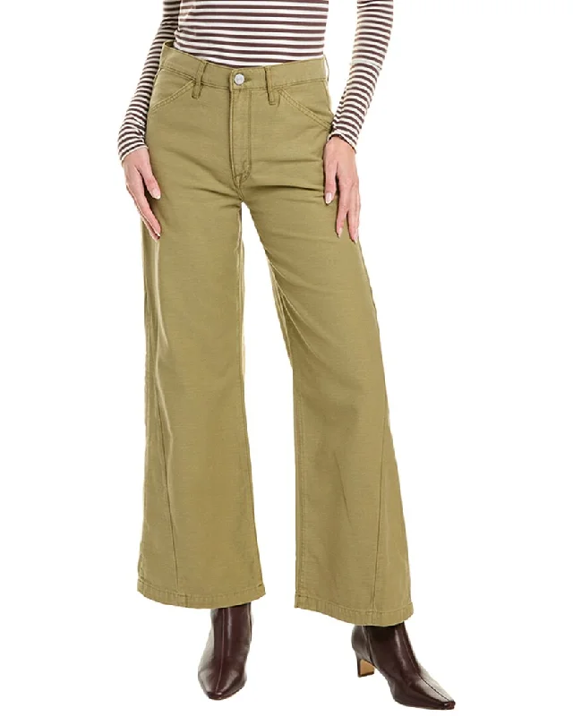 Chic flare pants for retro looks -FRAME Denim Le Baggy Washed Summer Sage Palazzo Jean