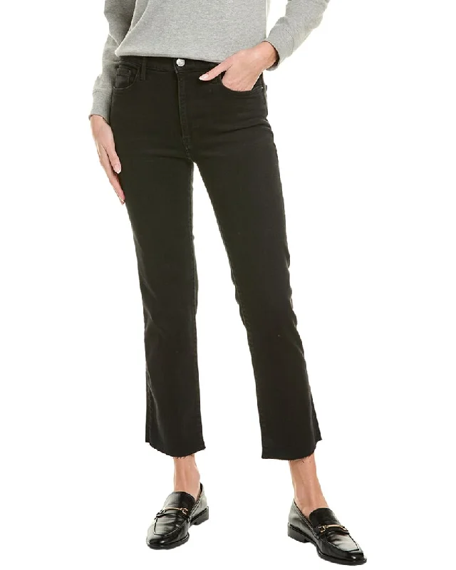 Versatile wide-leg pants for all occasions -FRAME Denim Le High Black Thorn Straight Jean