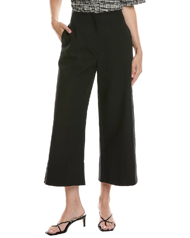 Casual pants for easy everyday wear -GANNI Cropped Wide Leg Pant