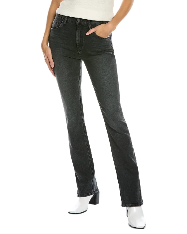 Jogger pants for an athleisure style -HUDSON Jeans Black Sand High-Rise Baby Bootcut Jean