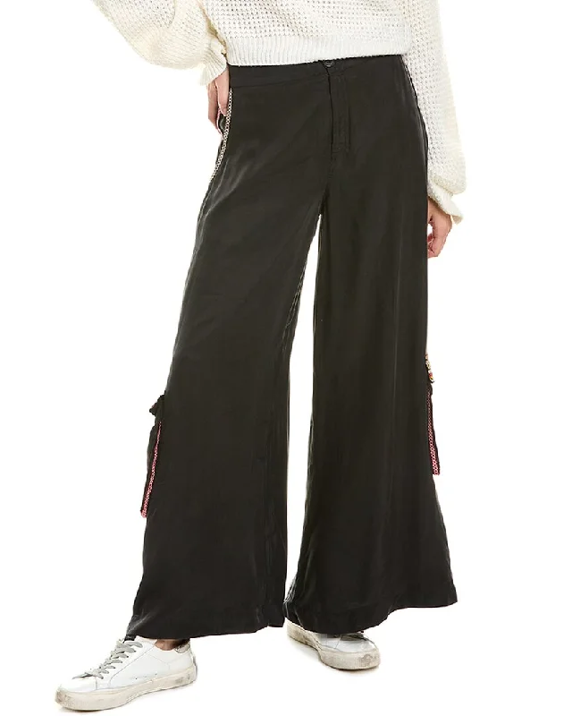 Slim-fit stretch pants for versatile outfits -Johnny Was Clementine Palazzo Cargo Pant