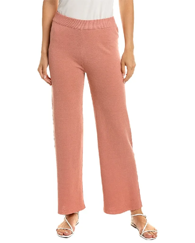 Pink pants for a fun, stylish vibe -KNITSS Elisa Linen-Blend Pant