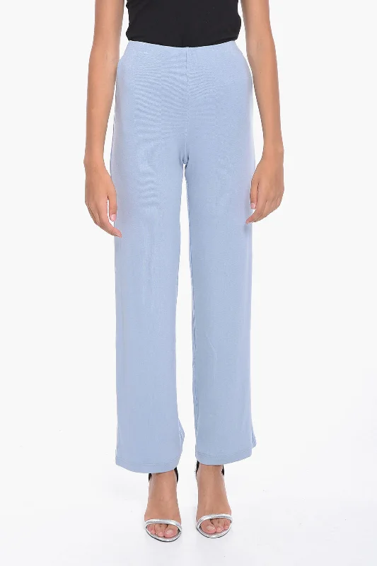 Casual fleece pants for ultimate comfort -Lama Jouni Ribbed High-Waisted Palazzo Pants