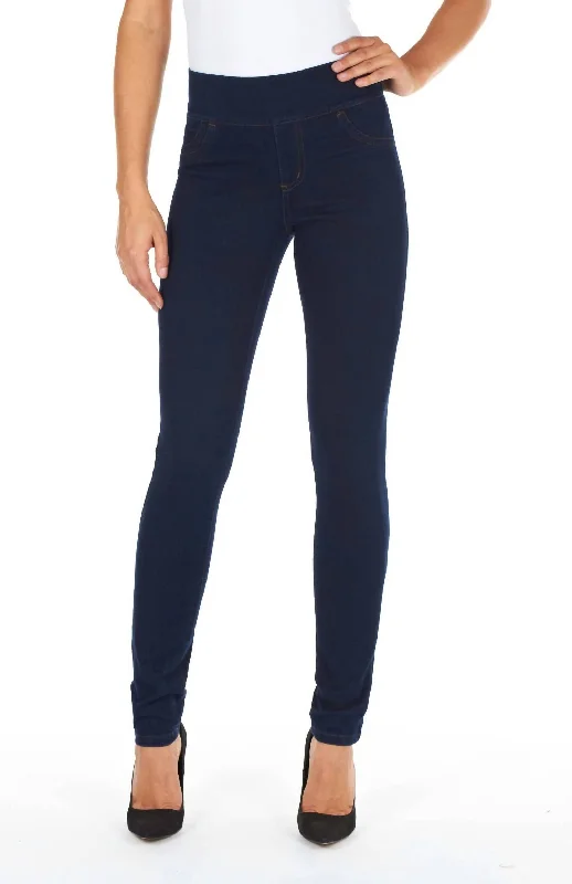 Trendy printed pants for fashionable outfits -Love Pull-On Slim Ankle Jegging In Indigo