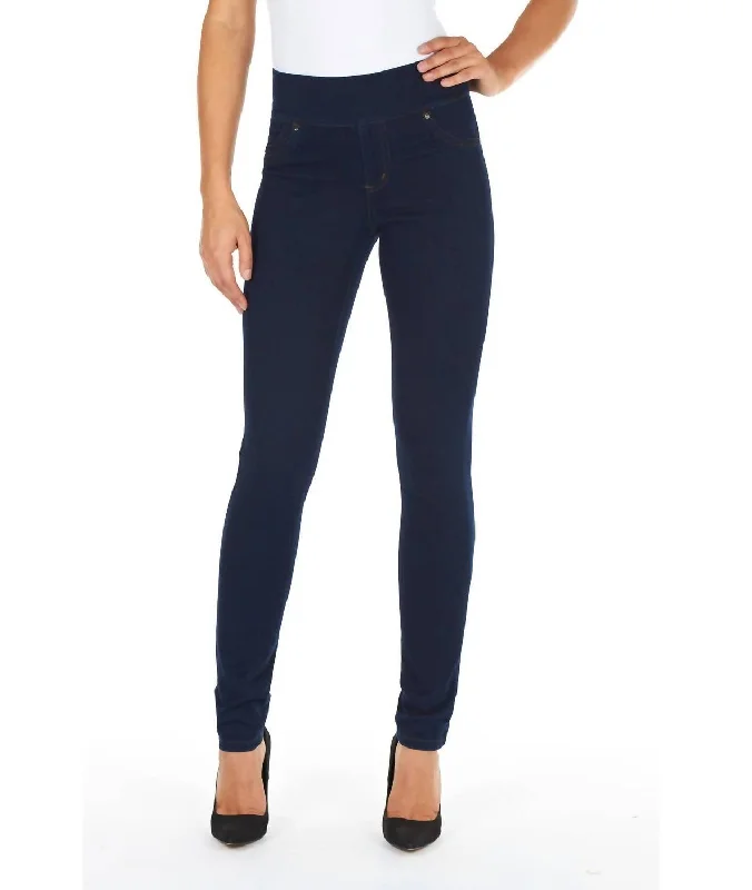 Long cotton pants for laid-back weekends -Love Pull-On Slim Jeggings In Indigo