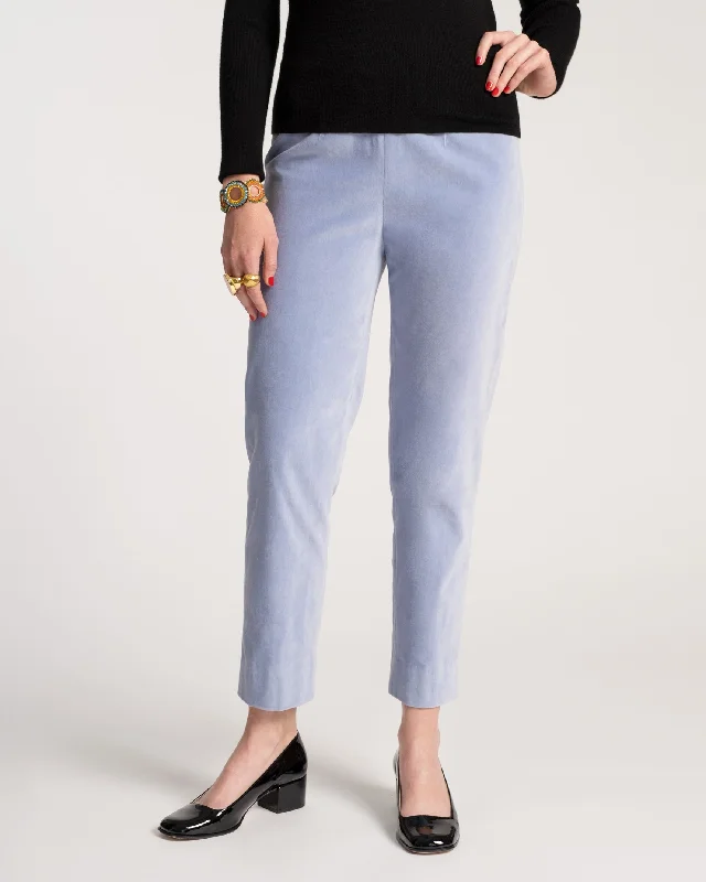 Professional fit pants for workwear -Lucy Pant Stretch Velvet Light Blue