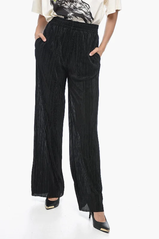 Comfy velvet pants for cozy days -Maison Margiela MM6 Wide-leg Pleated Pants