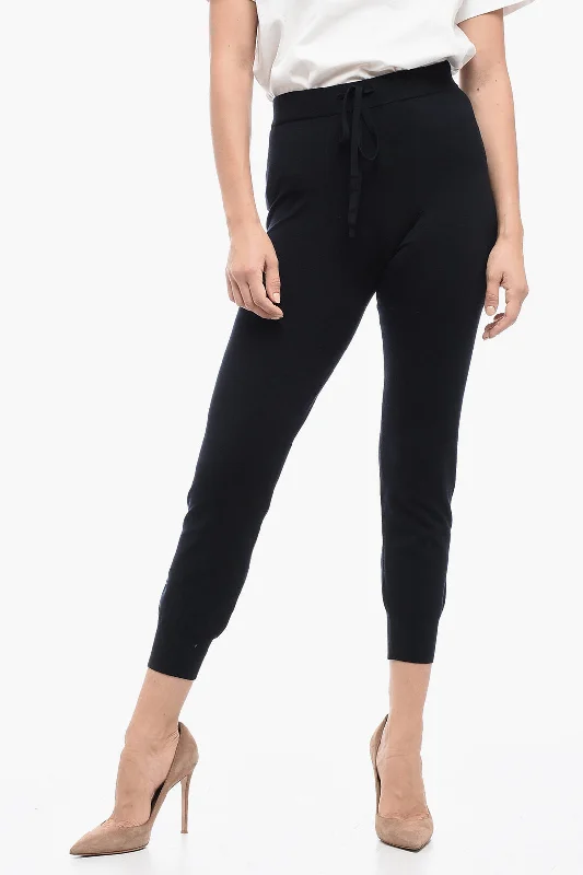 Casual denim pants for all occasions -Max Mara S Drawstringed ELIA Knitted Pants