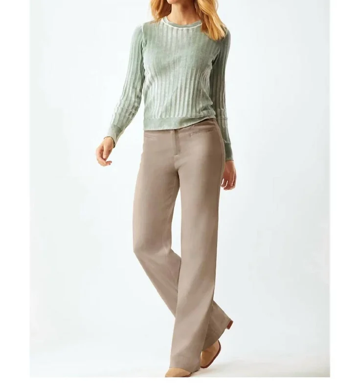 Comfy pants for lounging around -Mcguinn Clean Wide Leg Pant In Khaki