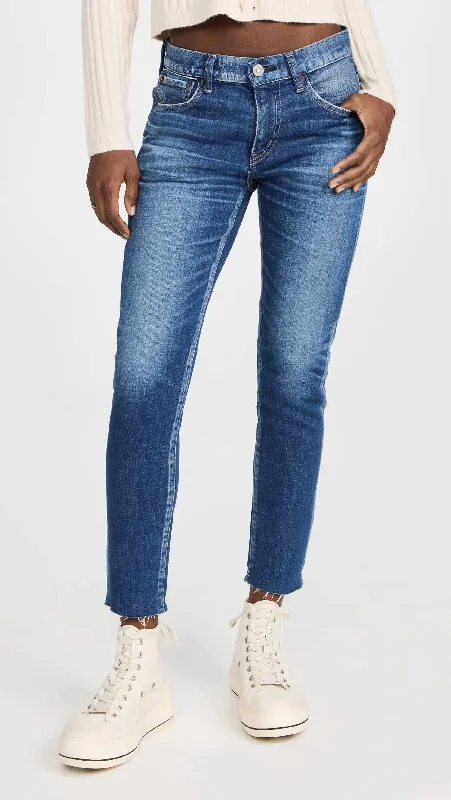 Comfy velvet pants for cozy days -Mv Warren Skinny Jeans In Blue