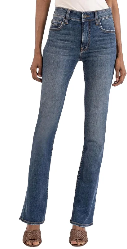 Elegant formal pants for business meetings -Natalie High Rise Fab Ab Bootcut Jeans In Allied Wash