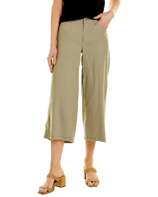 Bootcut denim pants for a flattering fit -NYDJ Petite Cropped Wide Leg Linen-Blend Pant