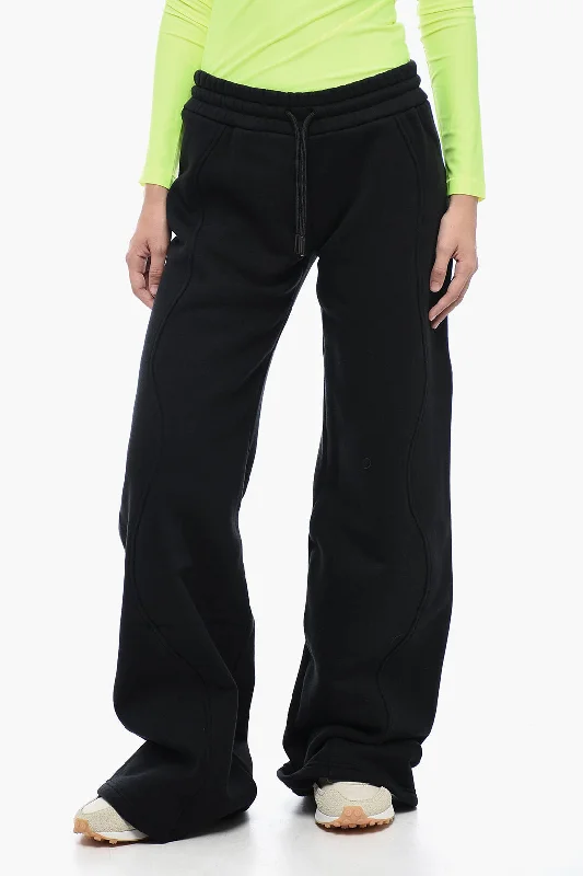 Bootcut yoga pants for an active lifestyle -Off-White Brushed Cotton Straight Fit ROUND Joggers