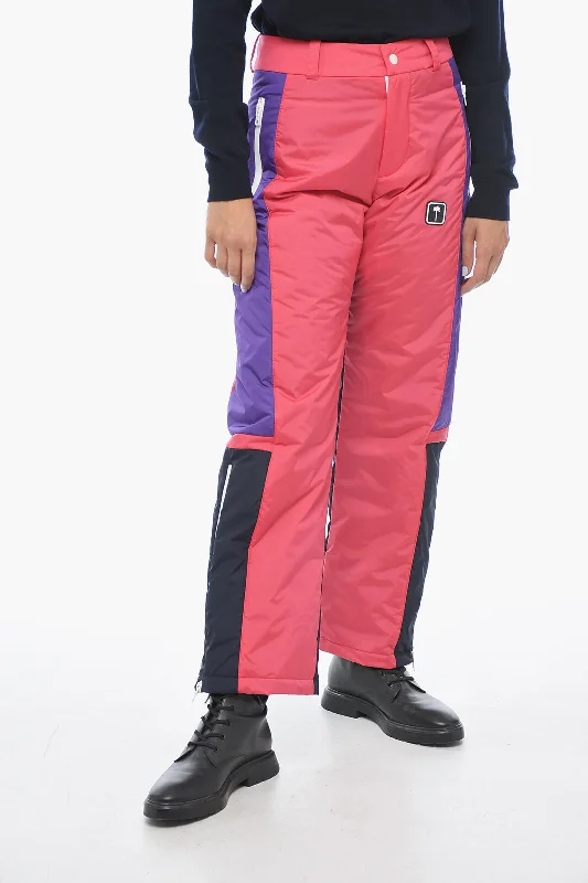 Stretch pants for comfort and flexibility -Palm Angels Color Block Designed THUNDERBOLT Ski Pants