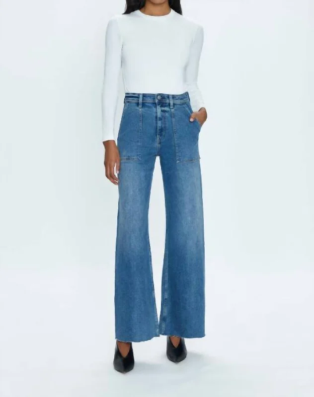 Elegant dress pants for special events -Penny High Rise Wide Leg Jean In Canal