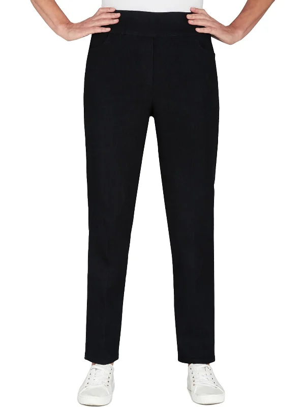 Comfortable drawstring pants for an easy fit -Petites    Womens Mid Rise Slim Straight Leg Jeans