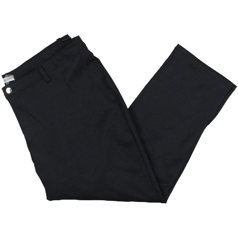 Comfortable sweatpants for lazy days -Plus    Womens High Rise Heathered Straight Leg Pants