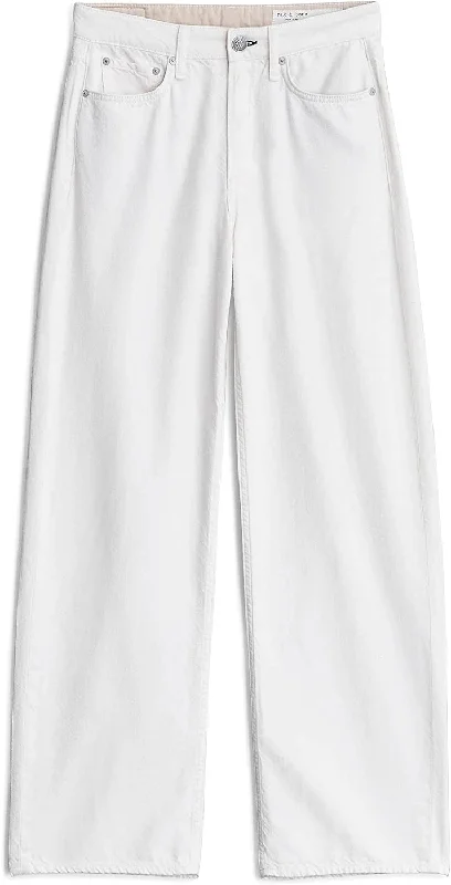 Soft cotton pants for cozy comfort -Rag & Bone Featherweight Logan Ecru Wide Leg Jeans