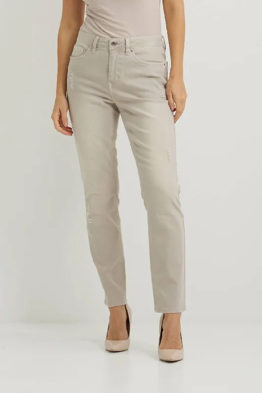 Black pants for formal occasions -Rolled Cuff Jean In Tan