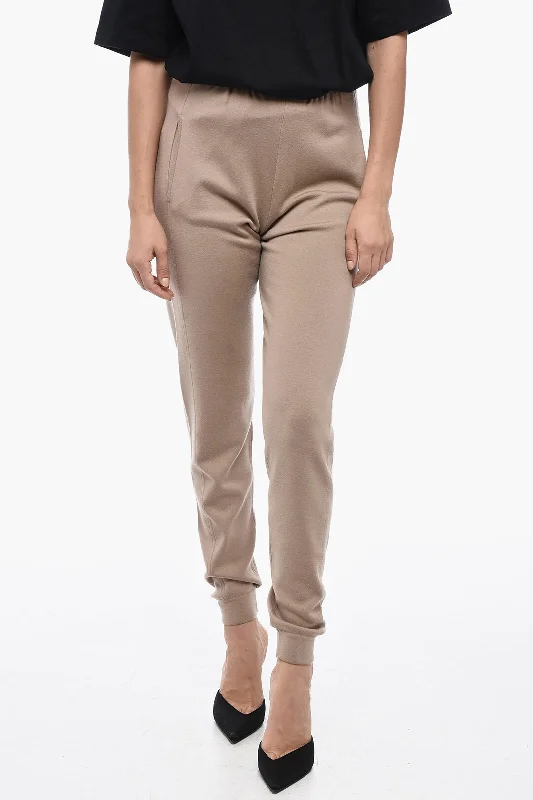 Casual chino pants for comfortable daily wear -Saint Laurent Wool Sweatpants with Cuffs