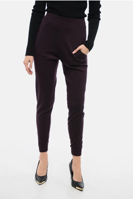 Fashionable cargo pants for casual events -Saint Laurent Wool Sweatpants with Flush Pockets