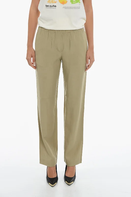 Comfortable joggers pants for weekend relaxation -Samsoe Samsoe Solid Color HOYS Pants with Drawstring Waist