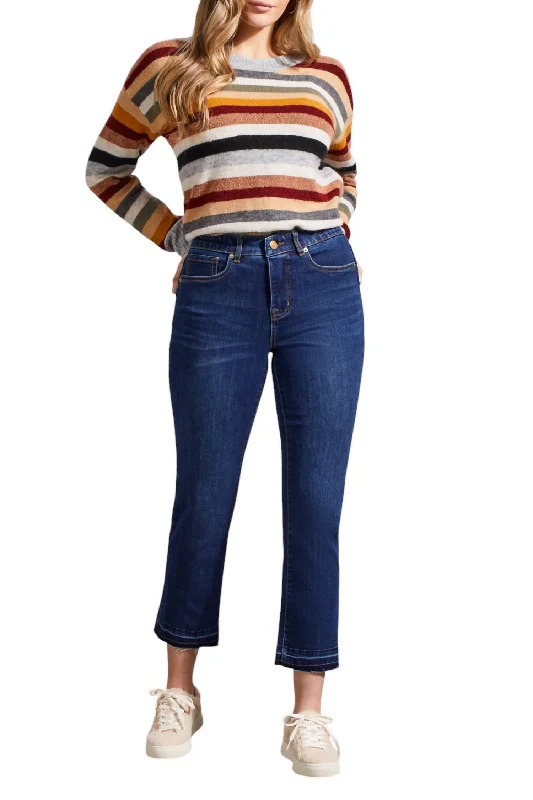 Soft pants for a cozy feel -Sophia Curvy Micro Flare Jeans In Blue