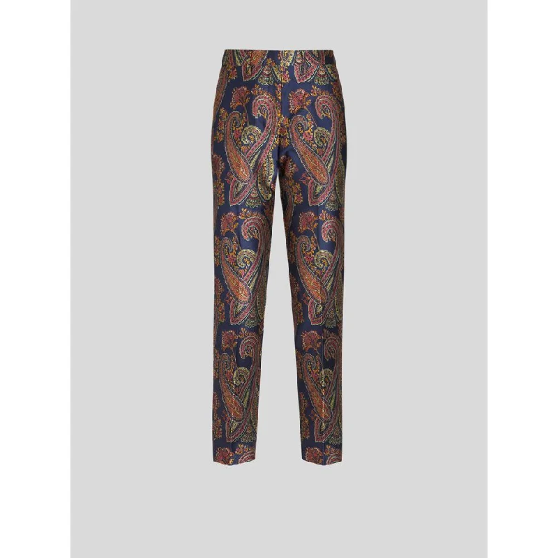 Cozy sweatpants for relaxing evenings -TAILORED JACQUARD TROUSERS