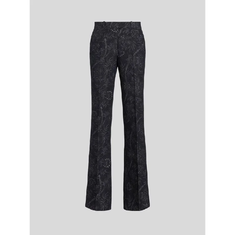 Smart office pants for professional looks -Tailored Jacquard Trousers