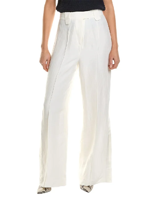 Trendy pants for summer fashion -Ted Baker Wide Leg Tuxedo Linen-Blend Trouser