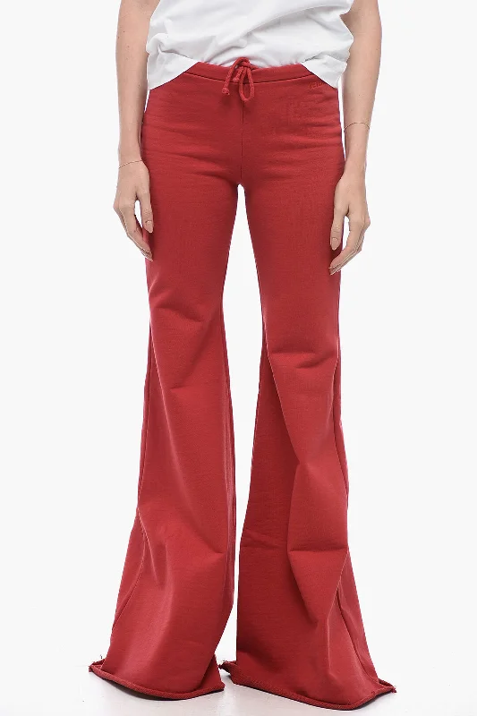 Wide-leg denim pants for a trendy look -Vetements Flared Joggers Row-Cut Hem