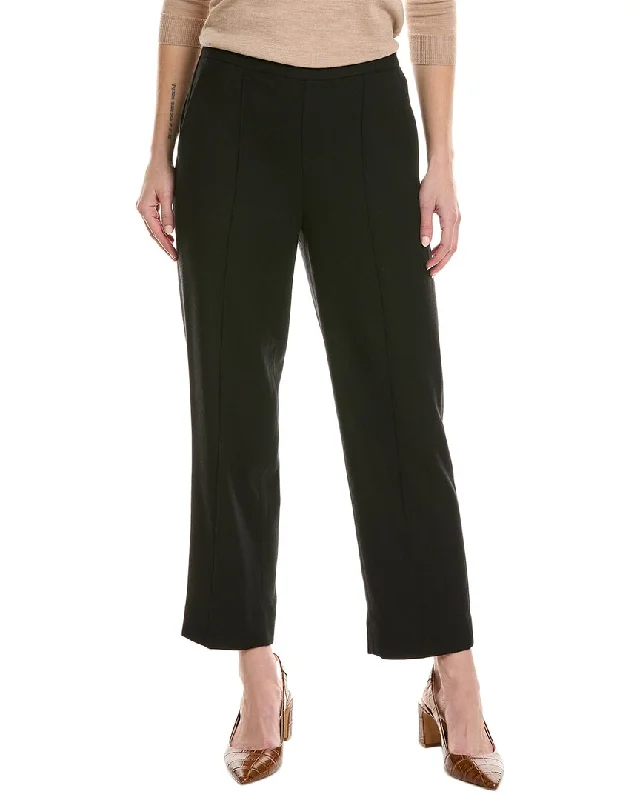 Stretch leggings pants for easy movements -Vince Mid-Rise Wool-Blend Easy Pant