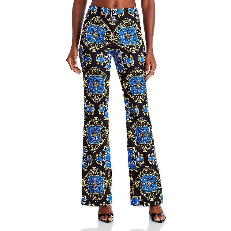 Slim fit dress pants for sleek outfits -Womens Aztec Print Casual Wide Leg Pants