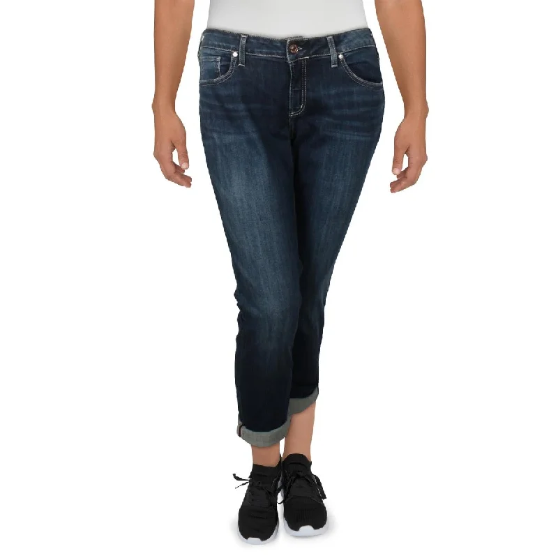 Soft jogger pants for a casual look -Womens Low Rise Faded Boyfriend Jeans