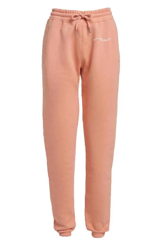 Sporty pants for active lifestyles -Women's Organic Cotton Jogger Pants In Salmon