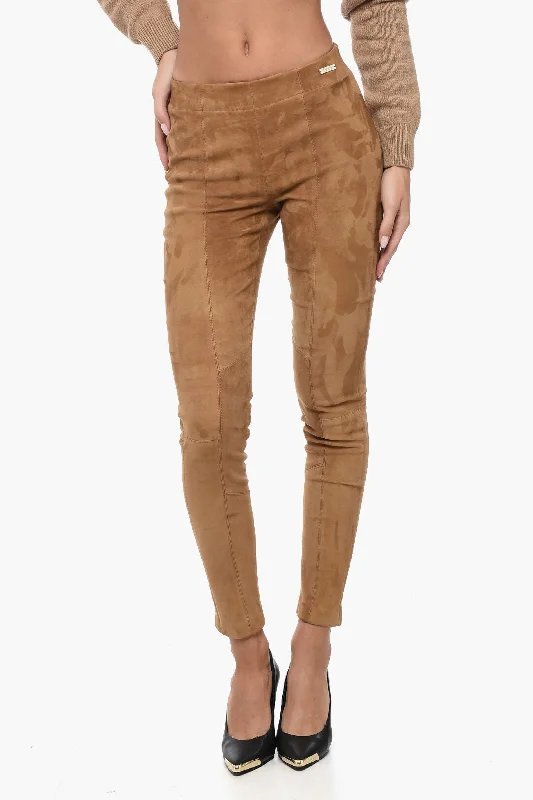 Light cotton pants for summer comfort -Woolrich Elastic Waistband Suede Leggings